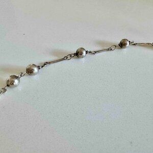 Vintage Silver Ball & Stick chain necklace adjustable length